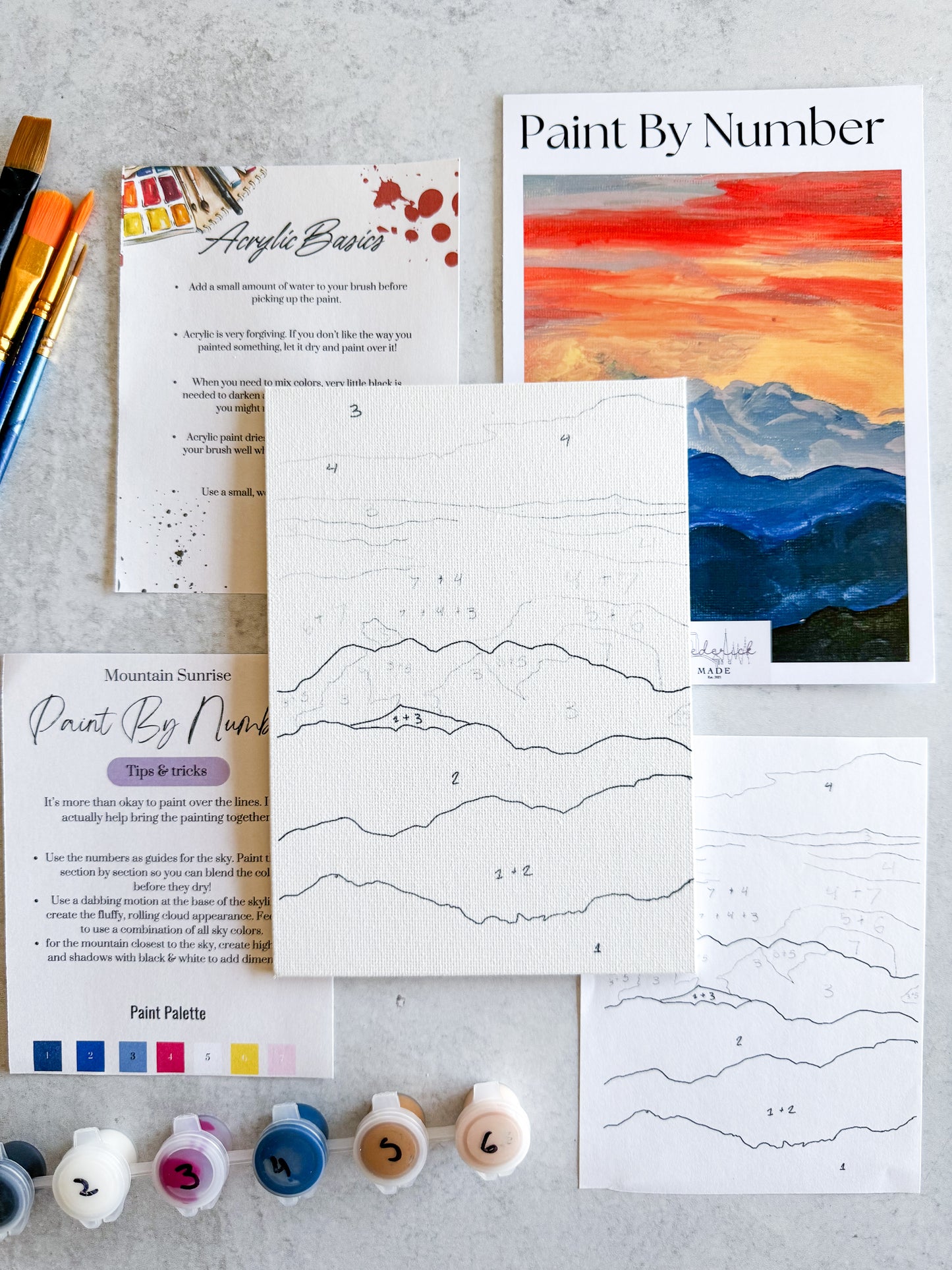 Mountain Sunrise Mini Paint By Number