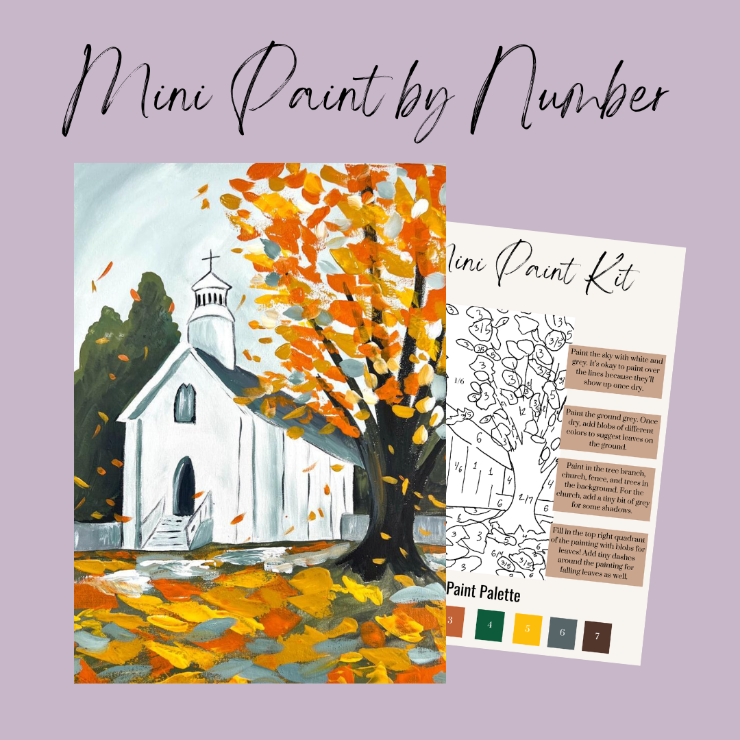 Autumn Church Mini Paint By Number