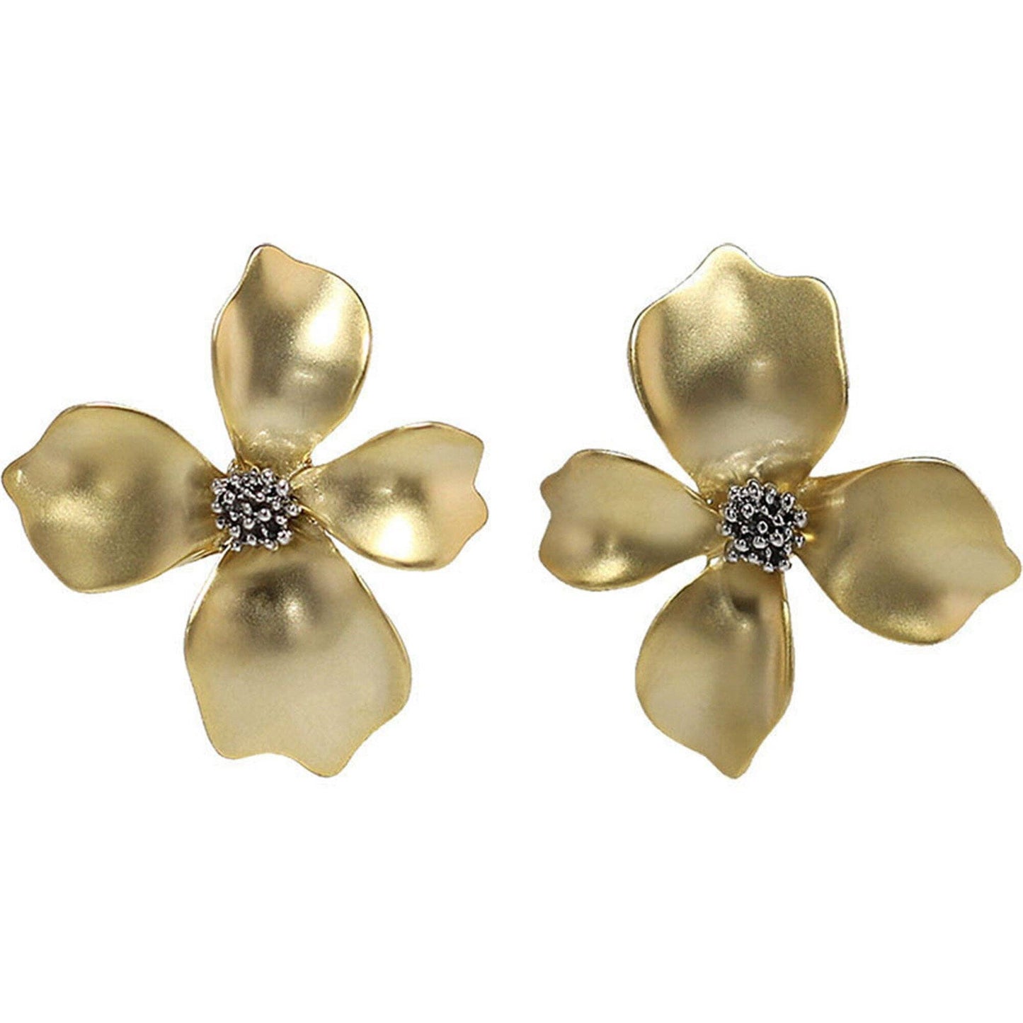 Gold Flower Stud Earrings