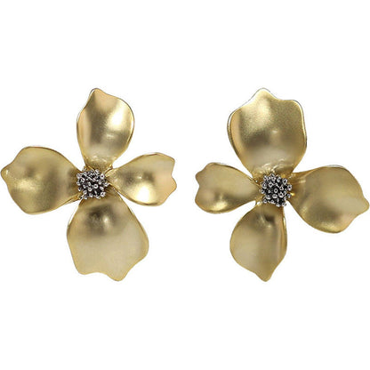Gold Flower Stud Earrings