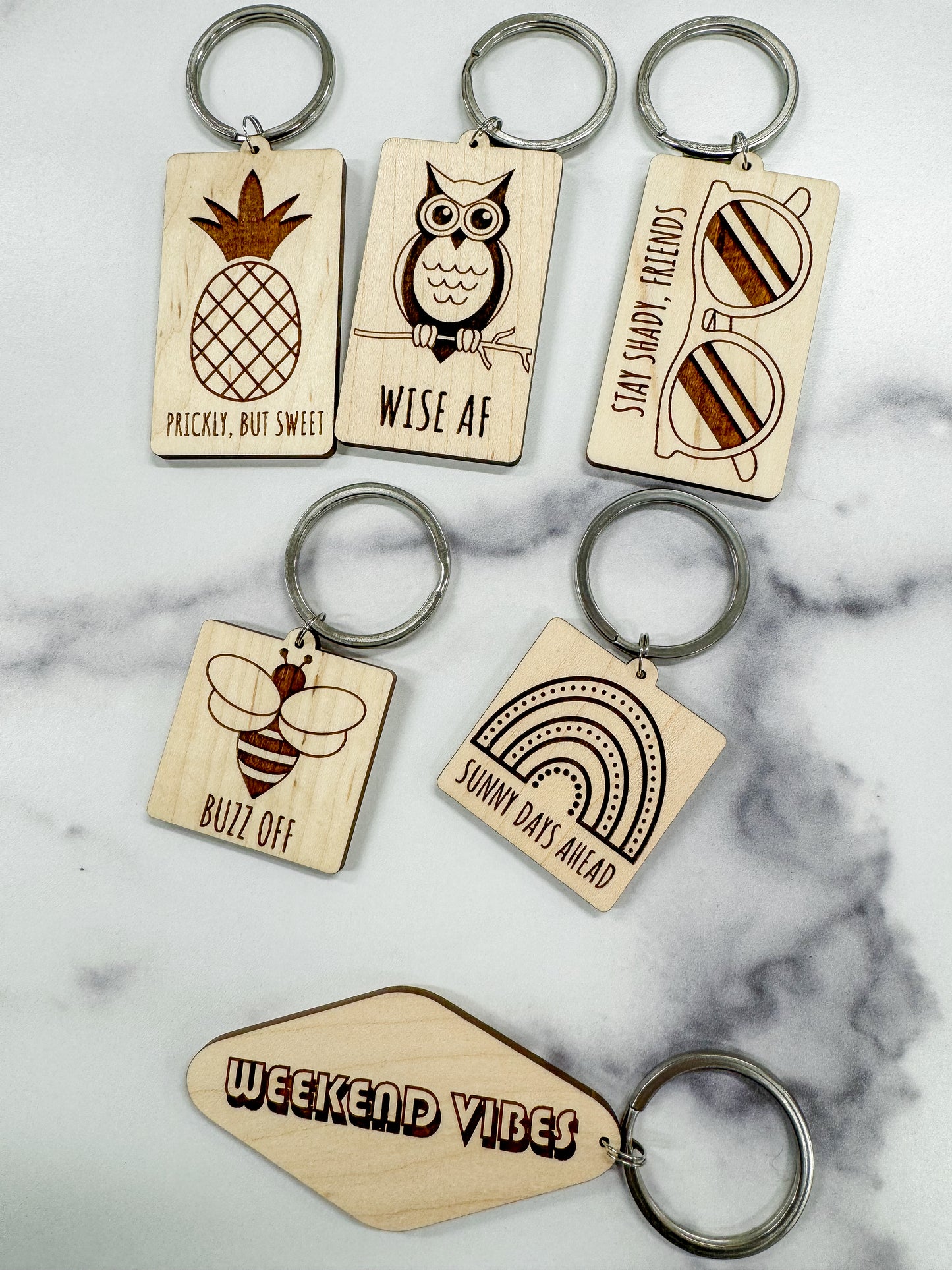 Maple wood keychain