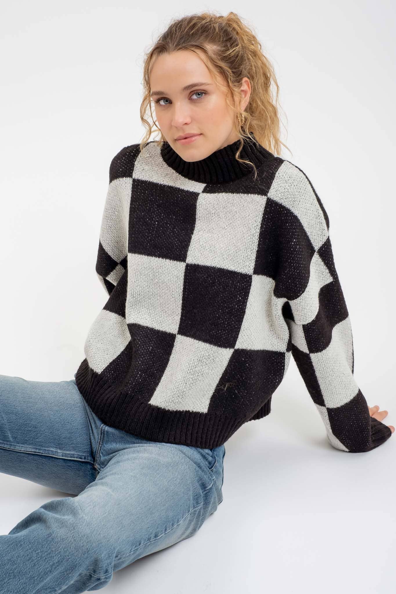 CURATED | Checkerboard Sweater