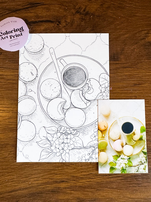 Tea Party Coloring Print