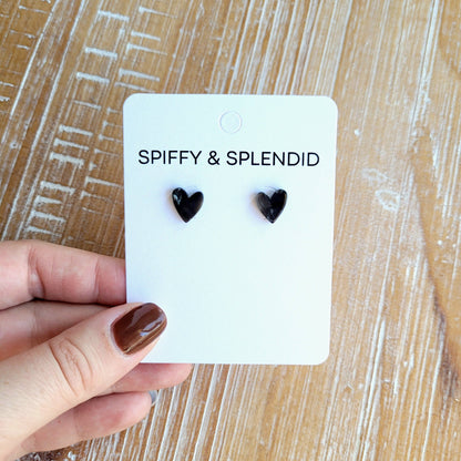 Hand Drawn Heart Studs