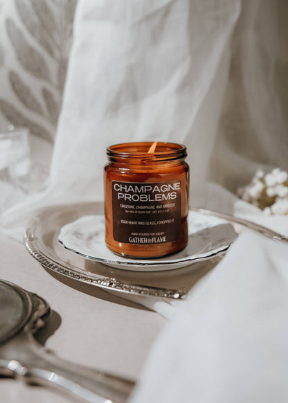Champagne Problems Wood Wick Candle