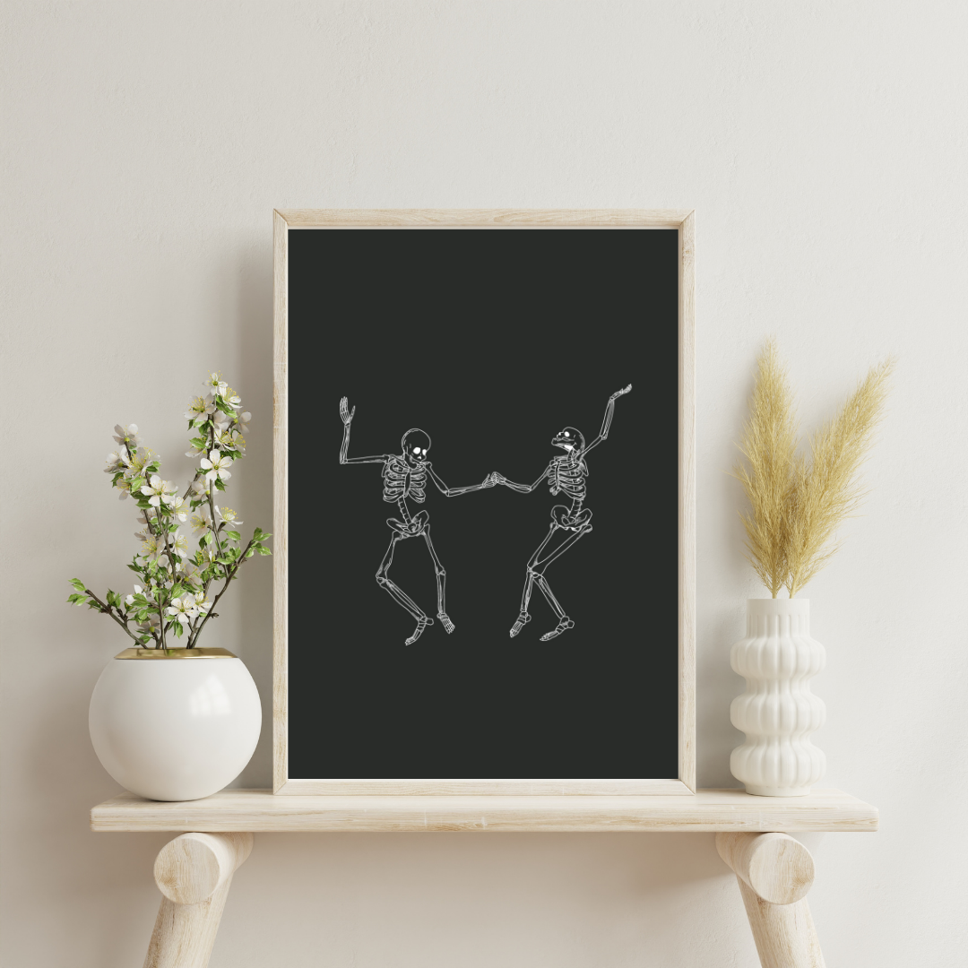 Dancing Skeletons Art Print