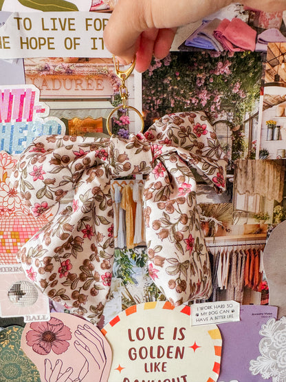 Fabric bow keychain
