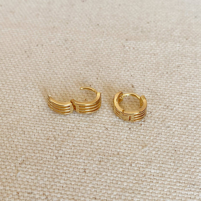 Tiny Waves Gold Filled Huggies