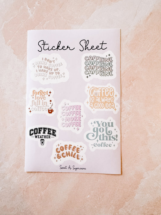 Coffee sticker sheet