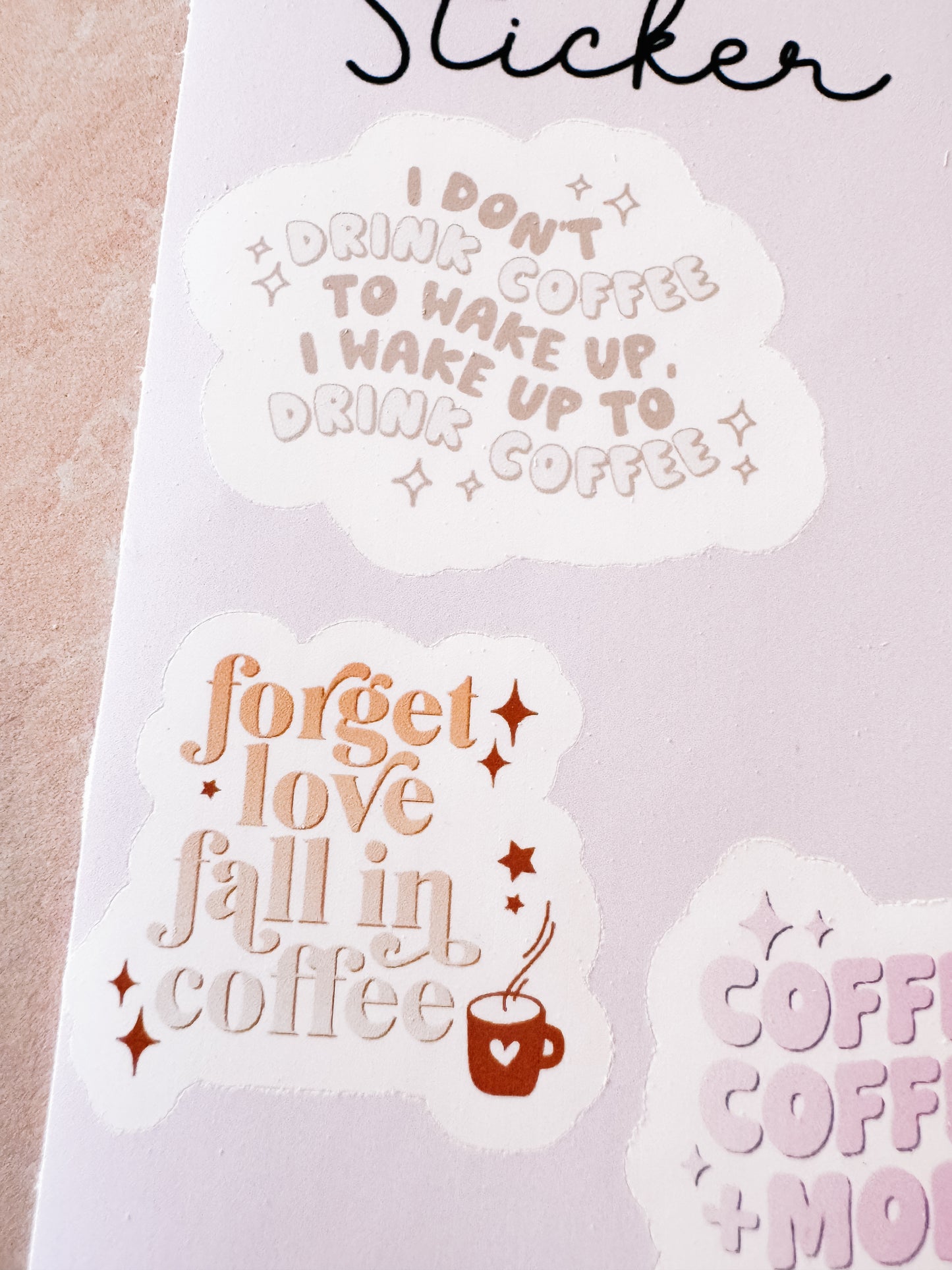 Coffee sticker sheet