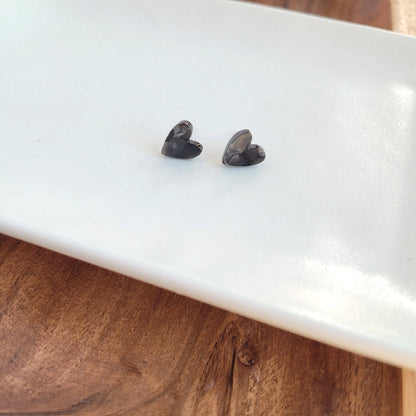 Hand Drawn Heart Studs