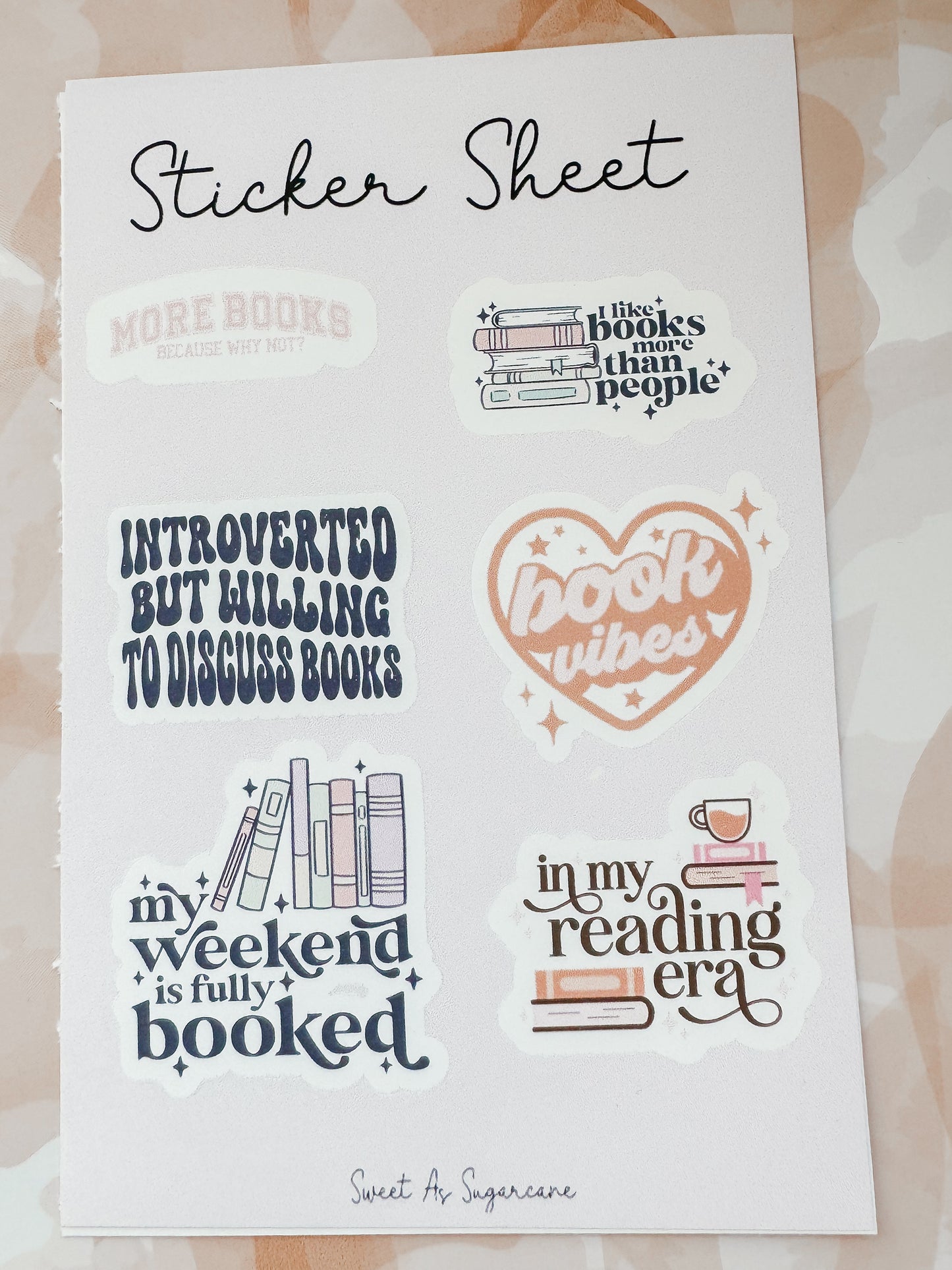 Bookish sticker sheet