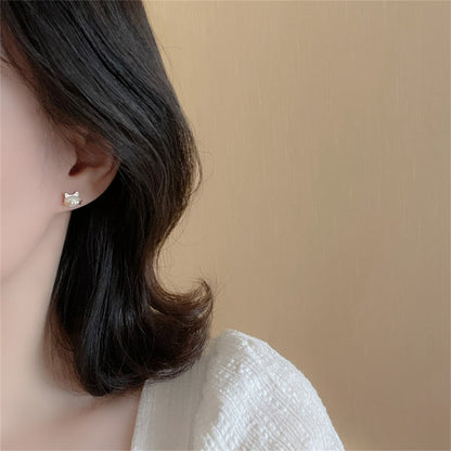 Opal Cat Stud Earrings