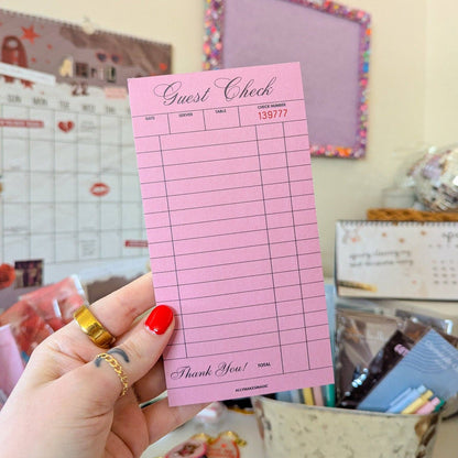 Vintage guest check notepad