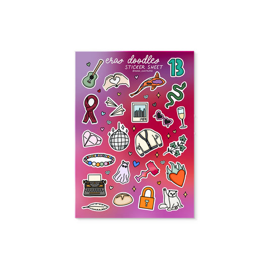 Eras Doodles sticker sheet