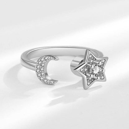 Moon and Star Fidget Ring