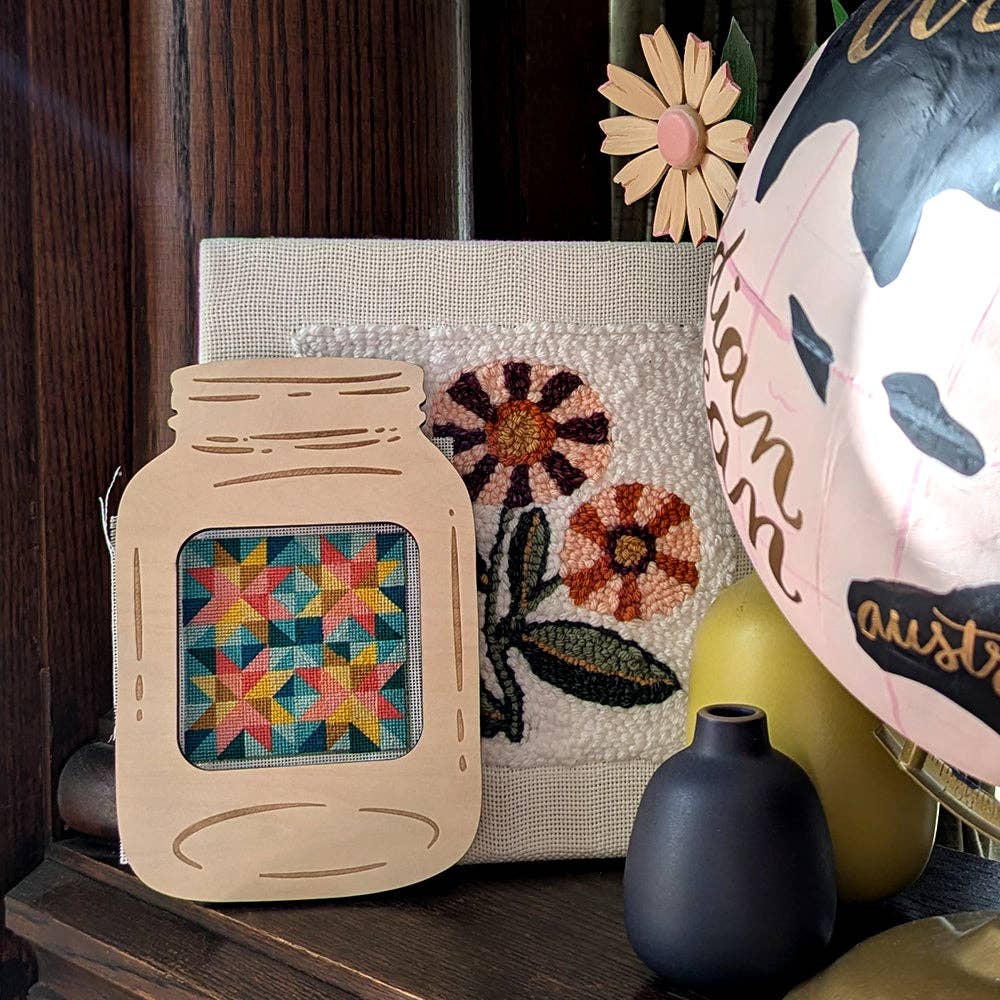 Star Quilt Block Needlepoint Canvas