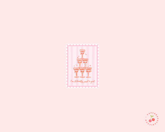 I'm Literally Just A Girl Stamp - Stickers