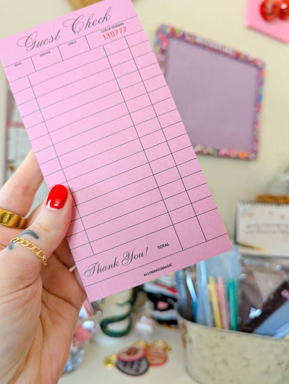 Vintage guest check notepad