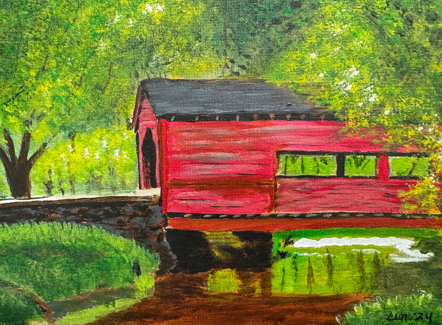 Covered Bridge Paint Print