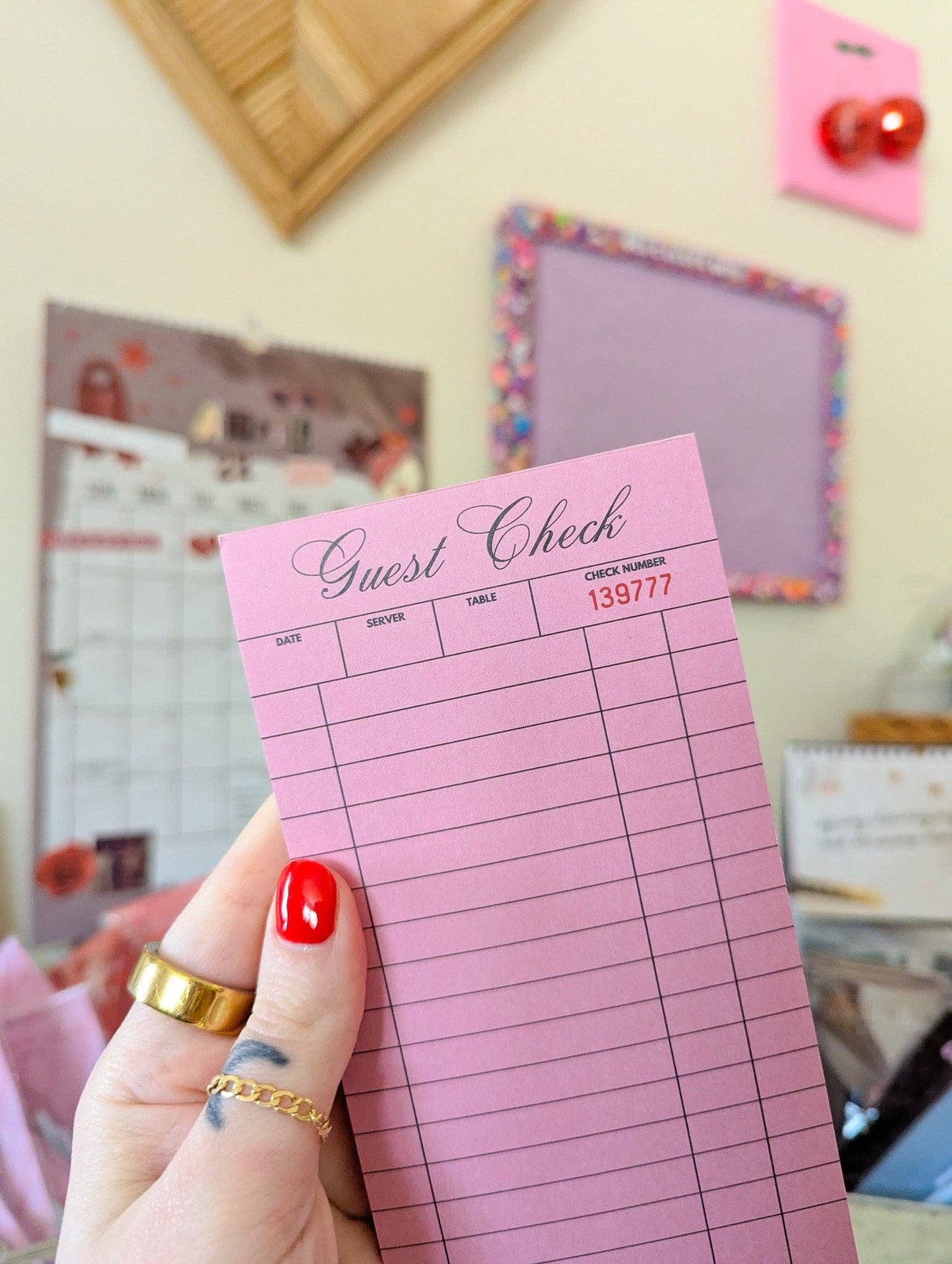 Vintage guest check notepad