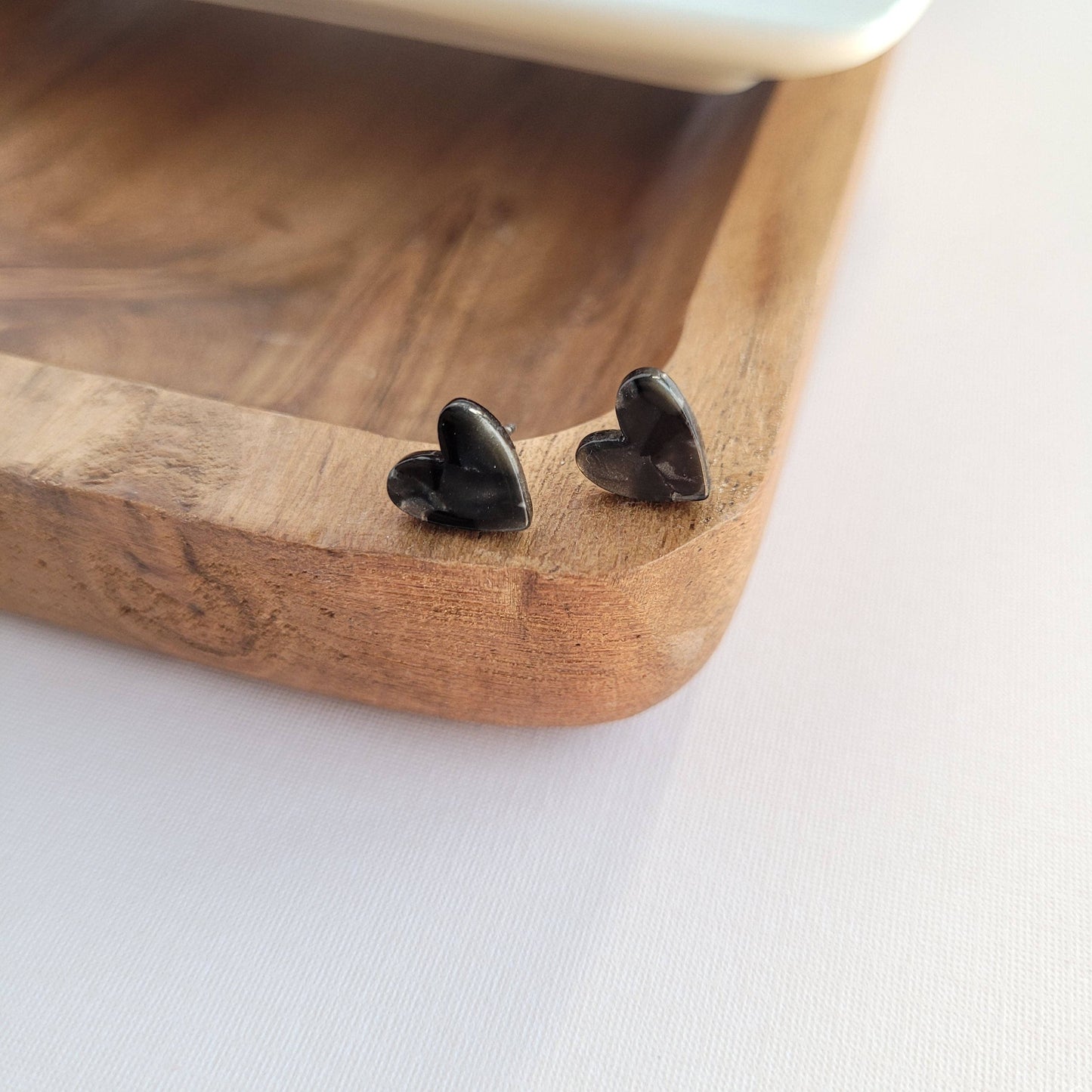 Hand Drawn Heart Studs