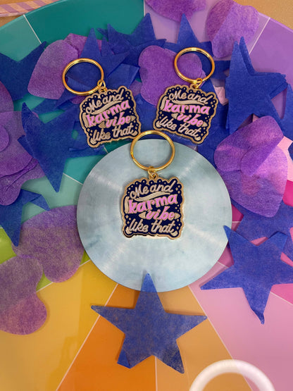 Me and Karma Vibe Like That Enamel Keychain