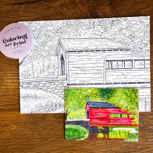 Frederick Covered Bridge Coloring Print