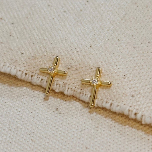 Gold-filled cross studs