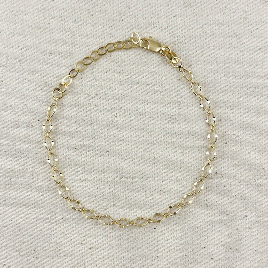 Gold Filled Diamond Cut Bracelet