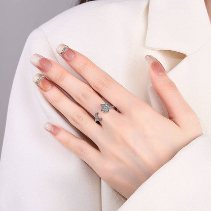 Moon and Star Fidget Ring