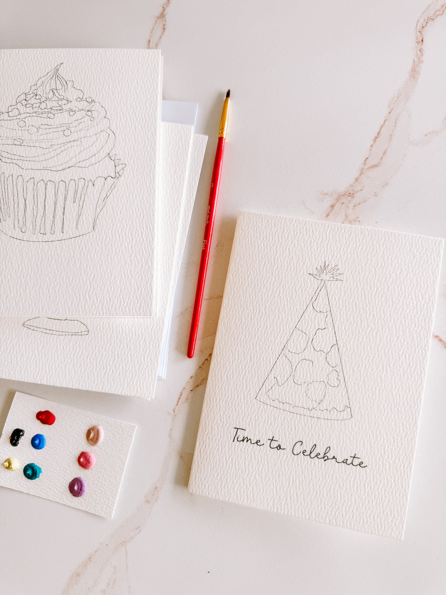 Paintable Birthday Notecards