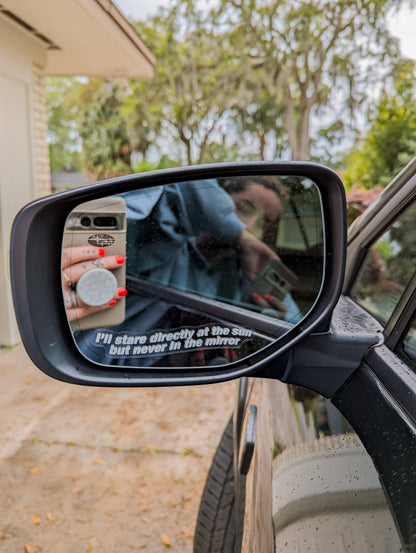 Anti-hero car mirror decal
