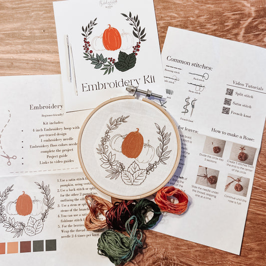 Pumpkin Trio embroidery kit
