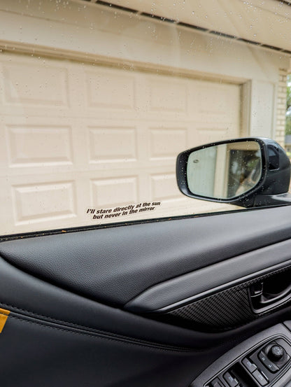Anti-hero car mirror decal