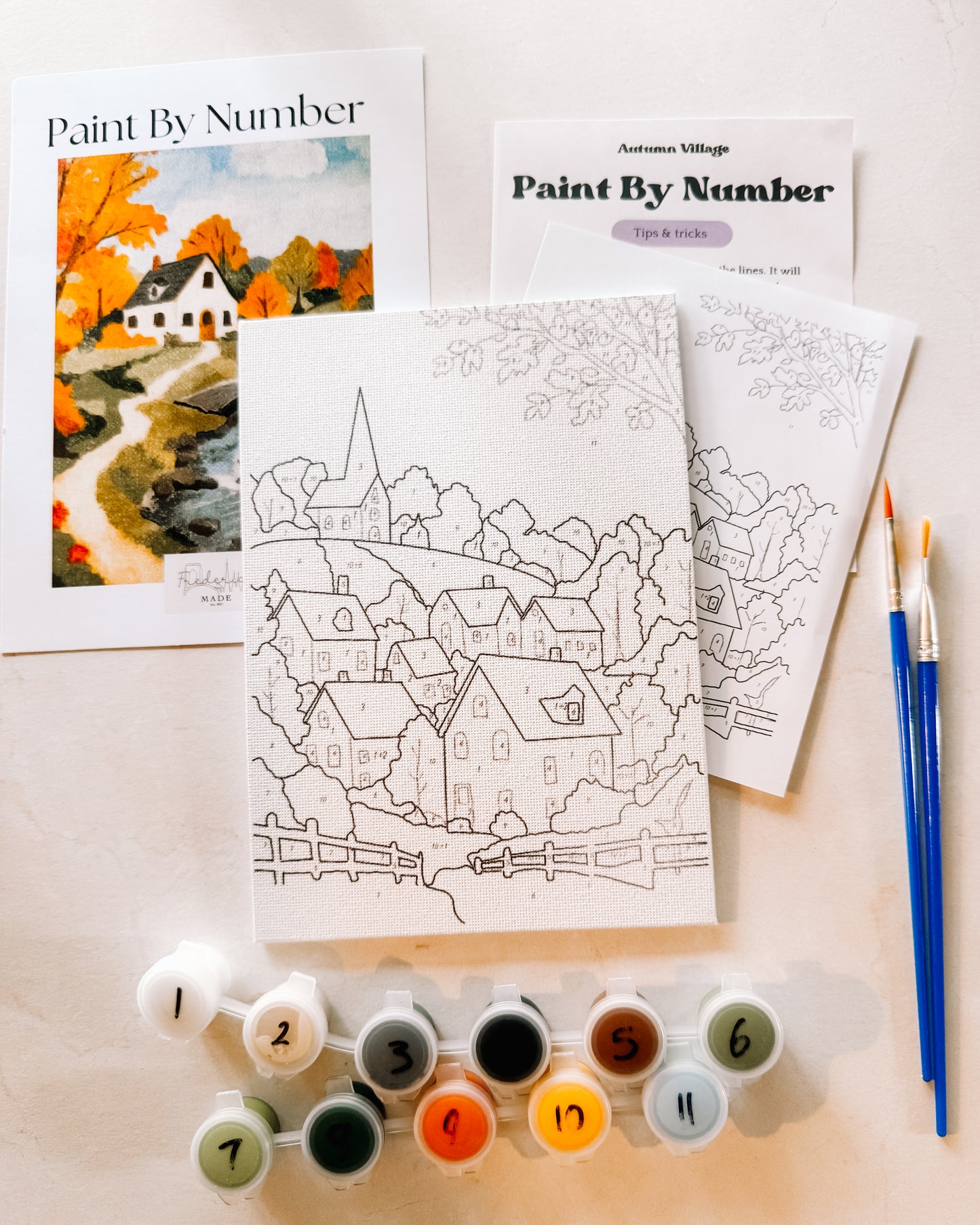 Autumn Village Mini Paint By Number