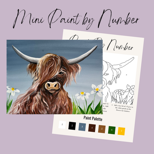 Highland Cow Mini Paint By Number - Preorder