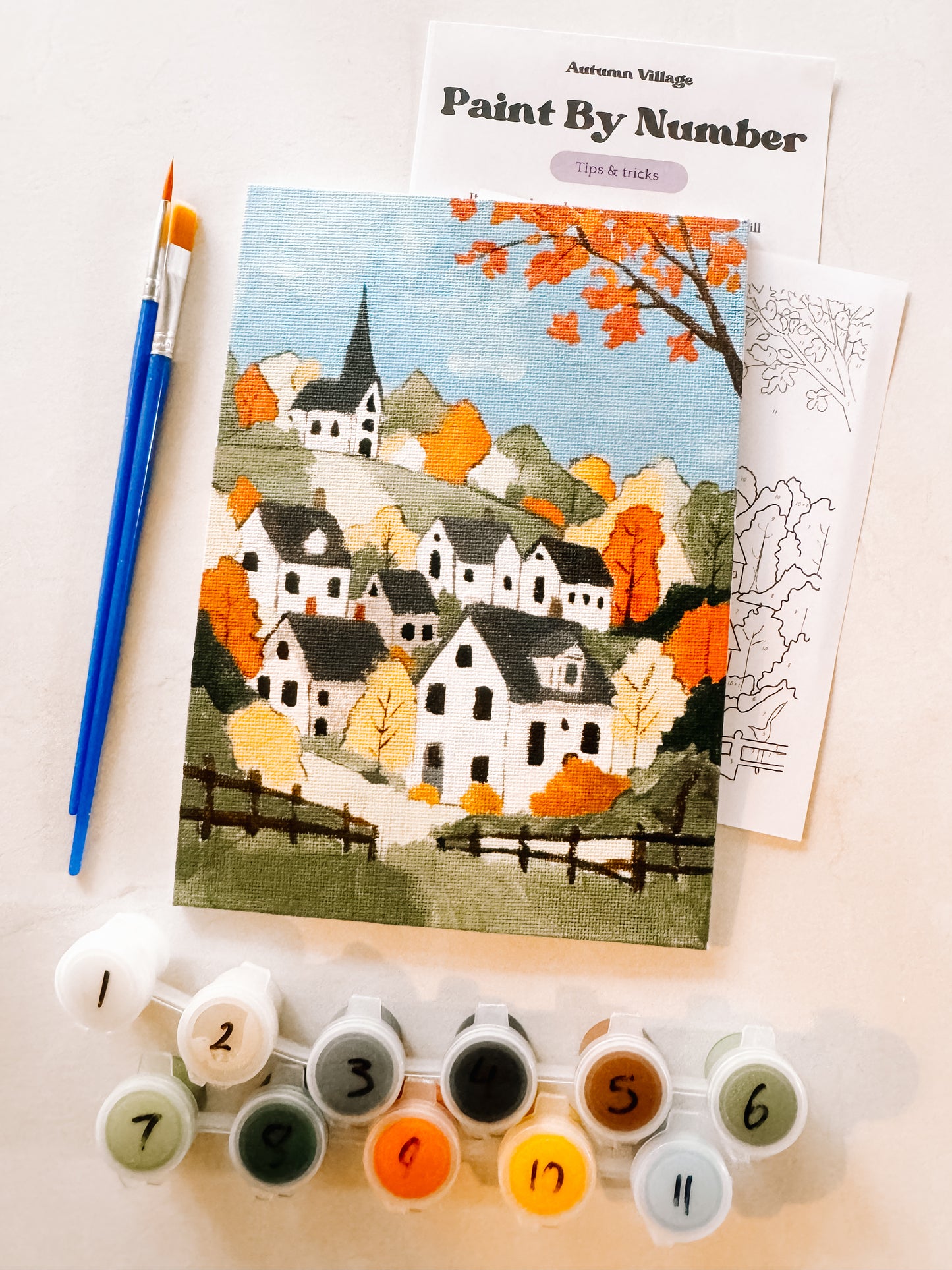 Autumn Village Mini Paint By Number