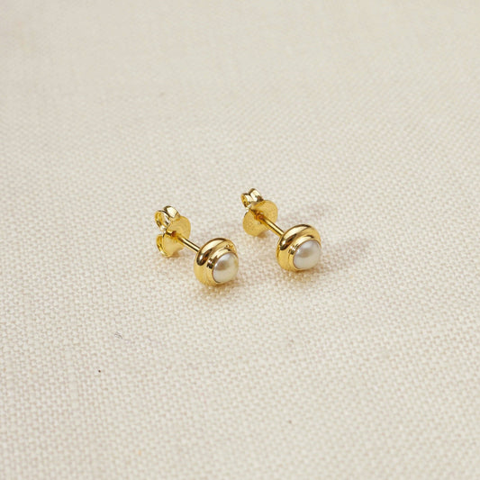 Gold Filled Pearl Studs
