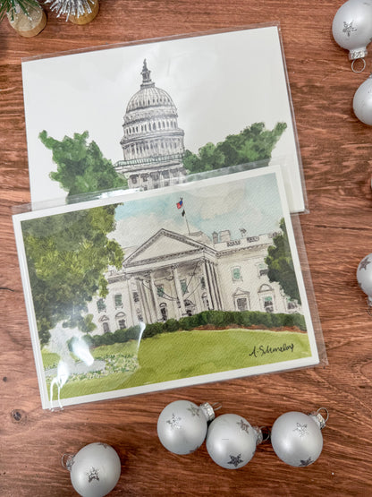 United States Capital Watercolor Print