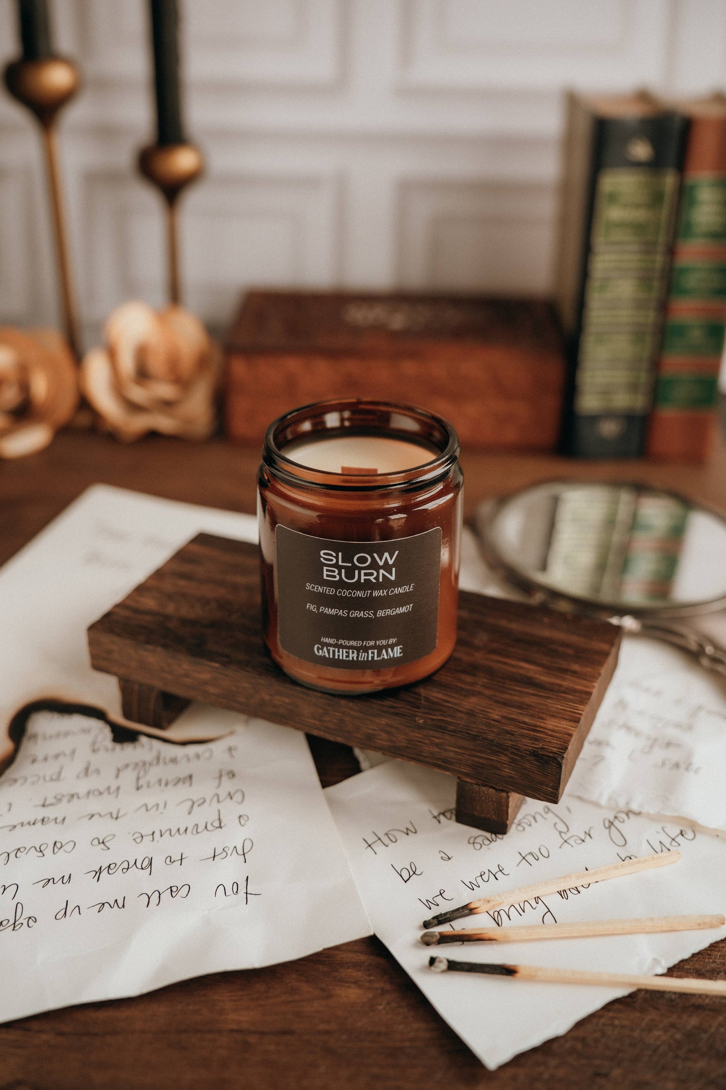 Slow Burn Wood Wick Candle – Fig, Vetiver & Soft Woods