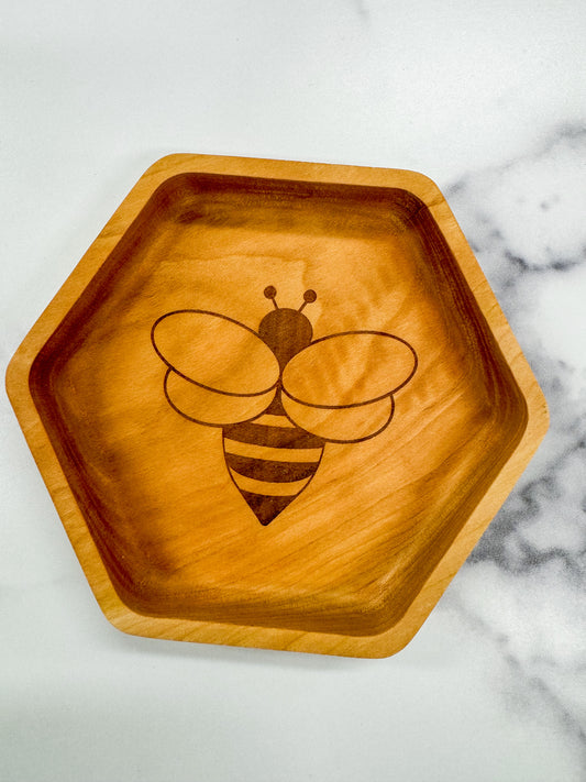 Bee Cherry Wood Tray