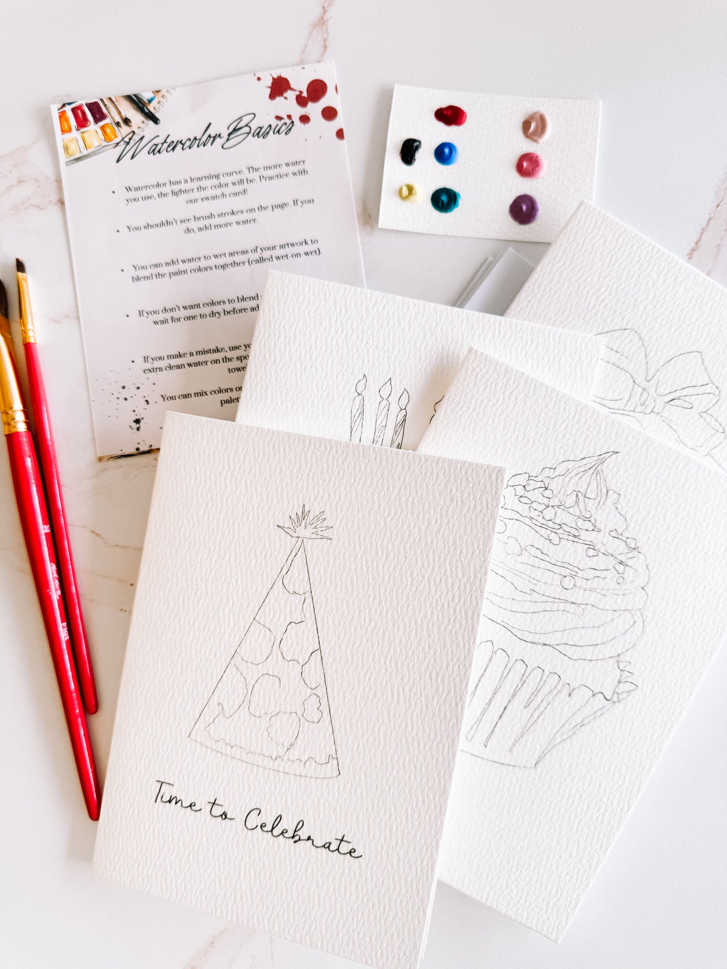 Paintable Birthday Notecards