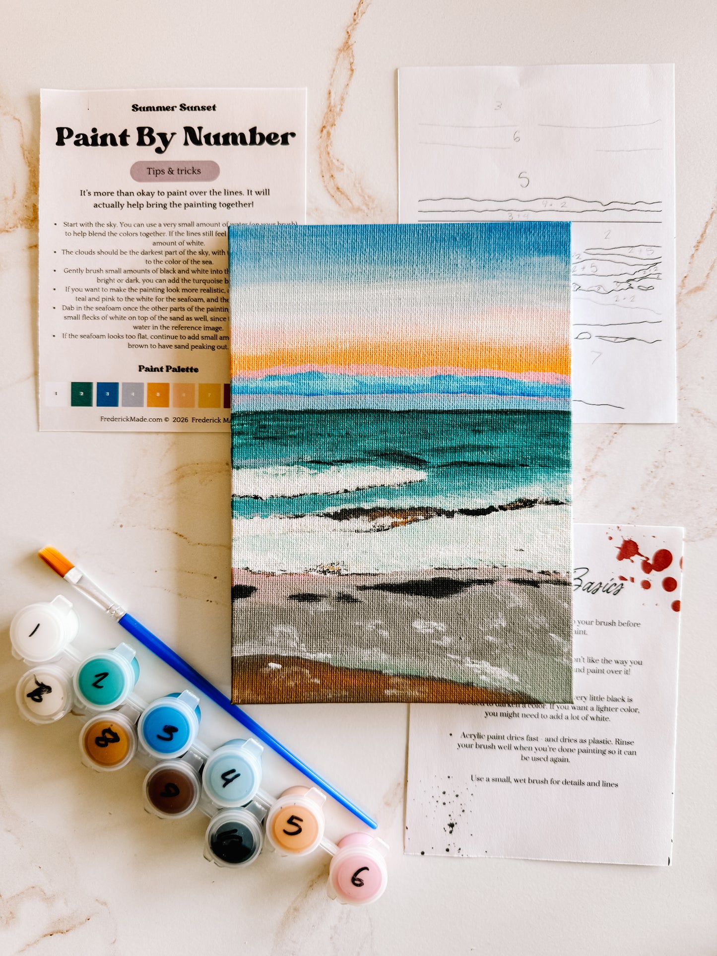 Beach Sunset Mini Paint by Number
