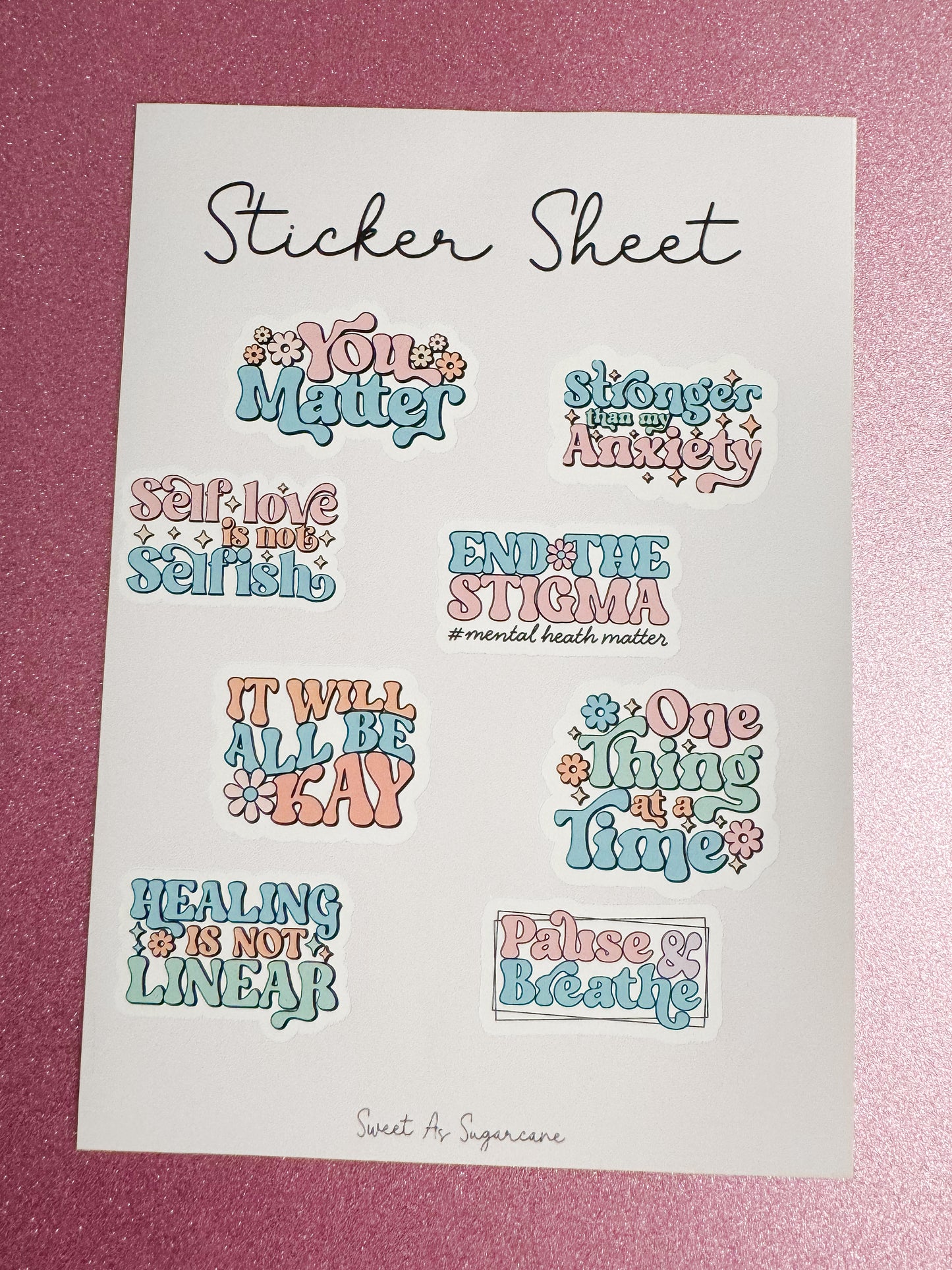 Mental Health Sticker Sheet