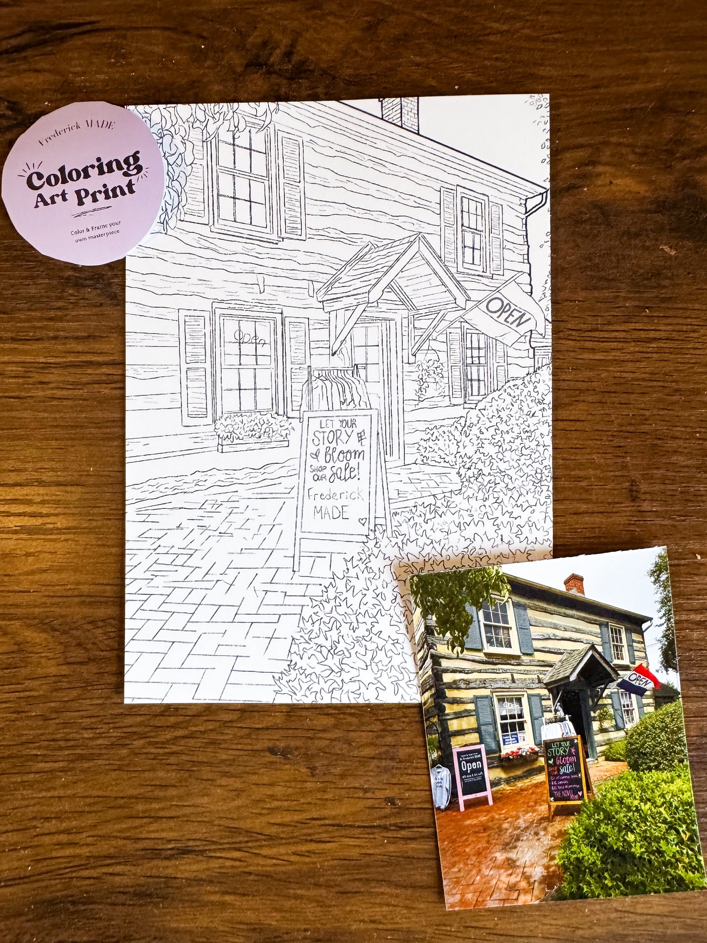 Shab Row Coloring Print