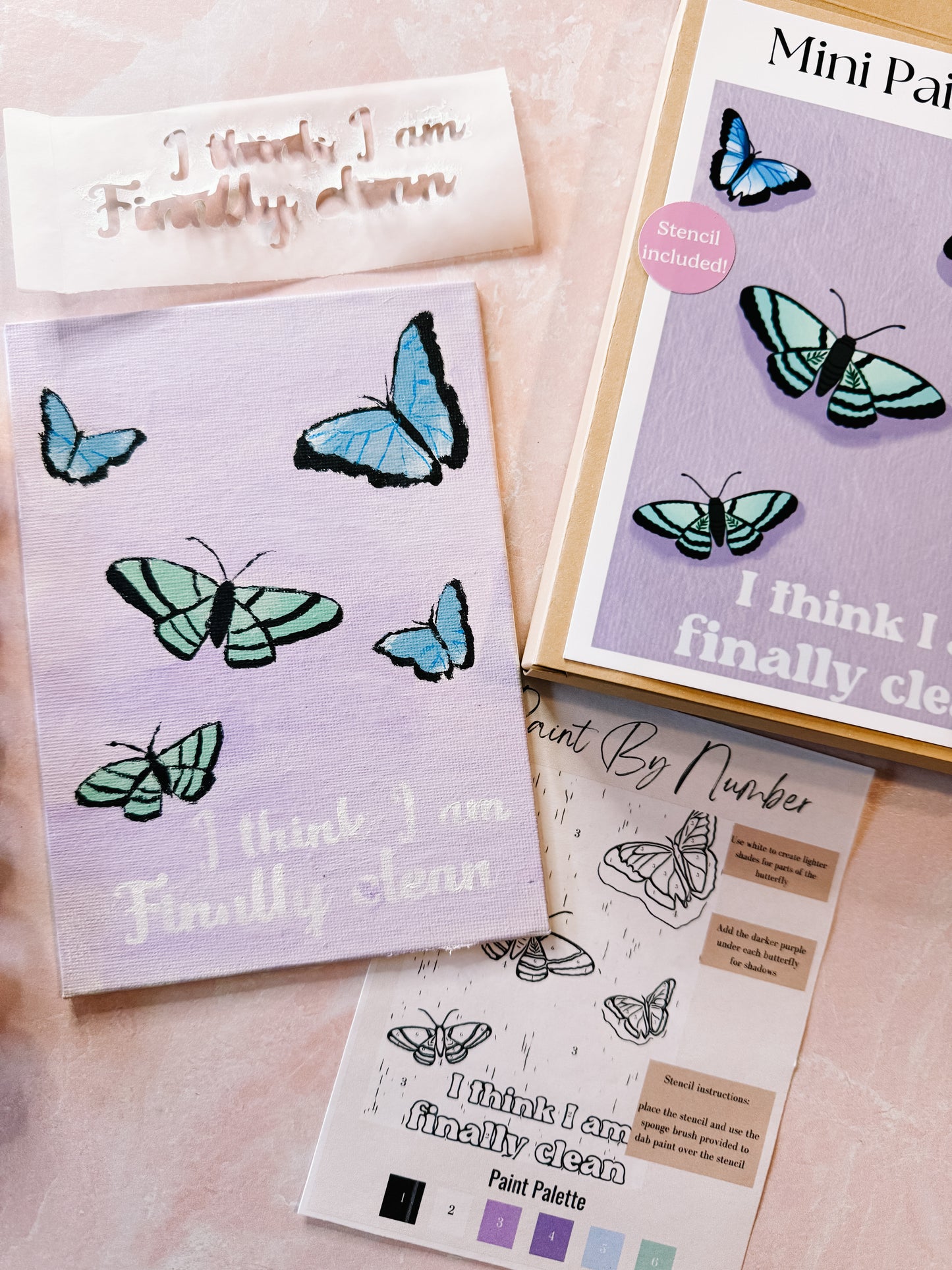 Clean butterflies mini paint kit