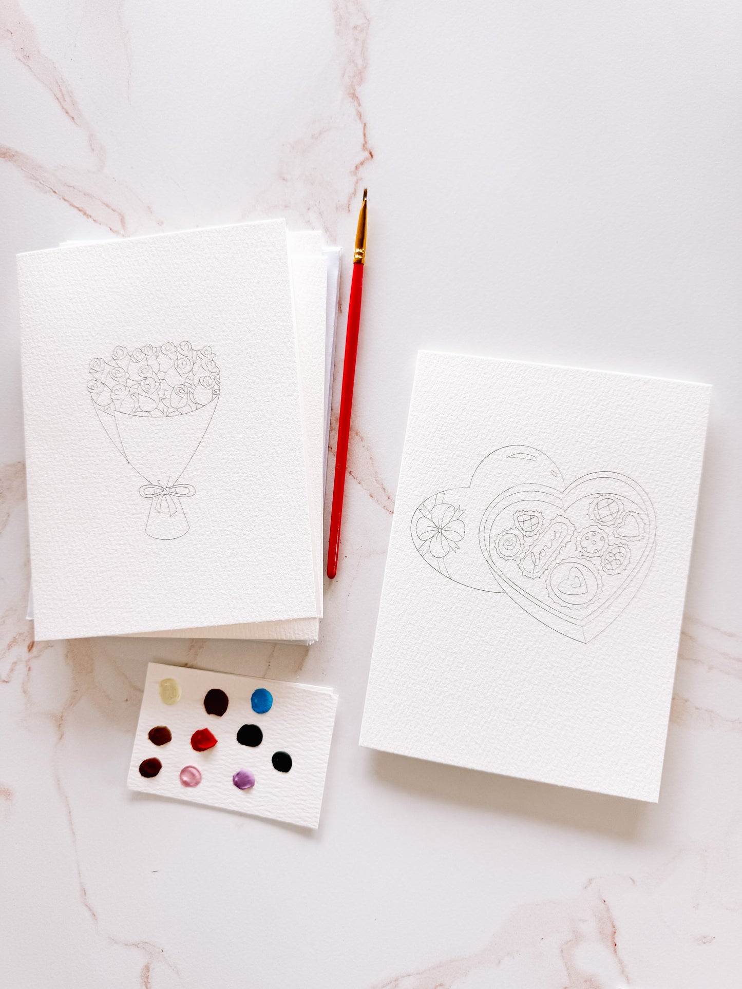 Paintable Valentines Day Notecards