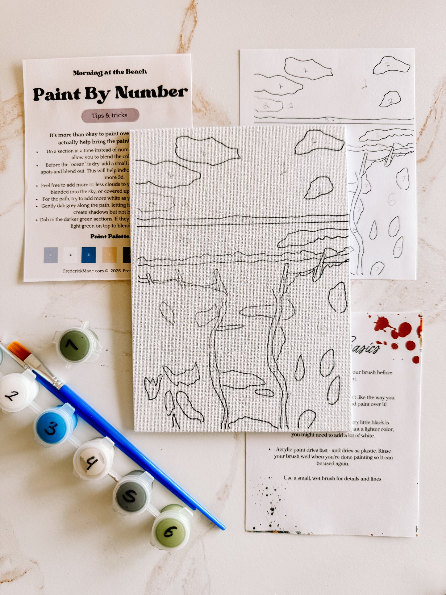 Quiet Beach Mini Paint by Number