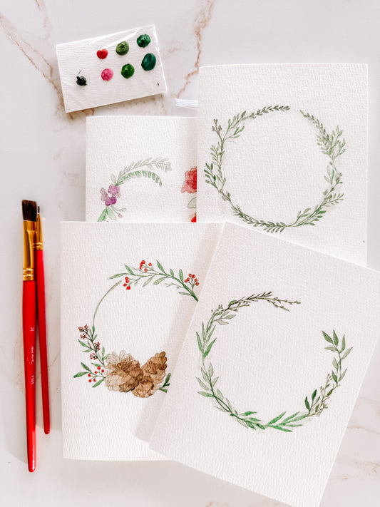 Greenery Paintable Notecards
